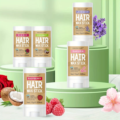 Hair Wax Stick – 5-Pack Fragrance-Free Styling Wax with Jojoba Oil for All Hair Types, Strong Hold, Natural Finish, Travel-Friendly Hair Wax Sticks