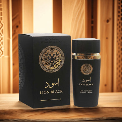 Oriental Perfume for Men Eau de Parfum 3.4oz | Lion Black Arabian EDP Spray Long Lasting | Bold Masculine Fragrance Dates Daily Parties Valentine Gift Him