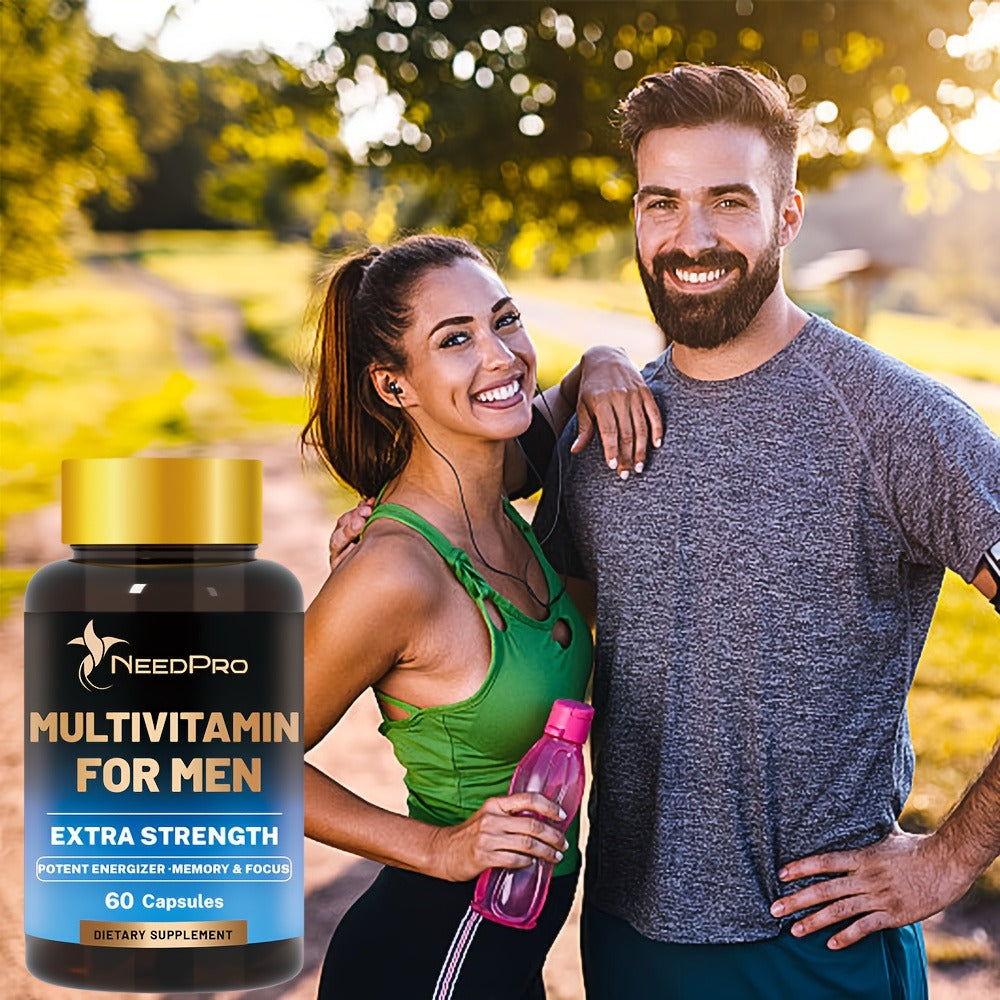 120 Capsules Men'S Vitamin, Rich in Vitamin C, Vitamin A, Vitamin D, Vitamin B6, Folic Acid, Zinc, Biotin, Vitamin B12, Exercise - Healthy Supplement