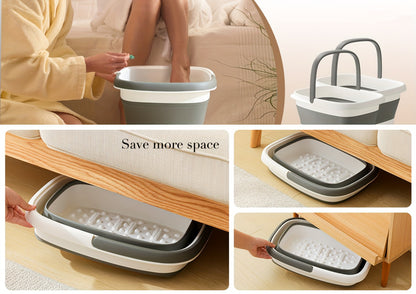 Collapsible Foot Soak Basin with Handle – Foldable Foot Bath Tub for Home Spa, Salon & Travel | 3.96 Gal Portable Pedicure Soaking Tub, Easy to Clean, Space-Saving Design