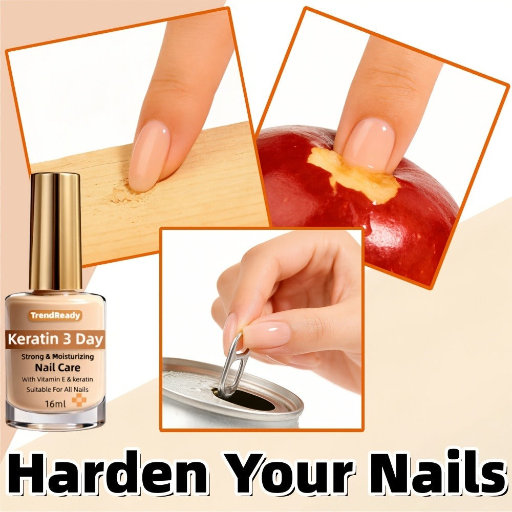 4/2pcs Nail Strengthener for Weak, Splitting, Breaking Nails - Fast Dry Keratin & Natural Protein Hardener, 4-in-1 Nail Polish Care Oil, Alcohol-Free Formula for Instant & 3-Day Nail, Manicure for Hands & Fingers