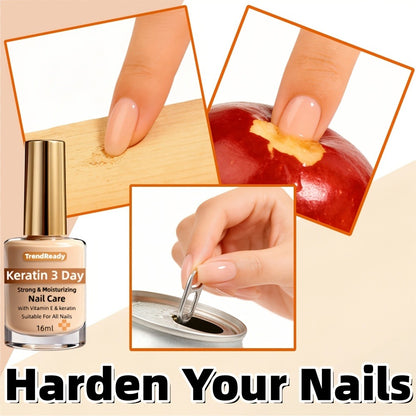 Nail Strengthener for Weak Splitting & Breaking Nails | 4-in-1 Keratin Protein Hardener Fast Dry Nail Care Oil | Alcohol-Free Formula for Instant & 3-Day Repair | Manicure Treatment 2pcs & 4pcs