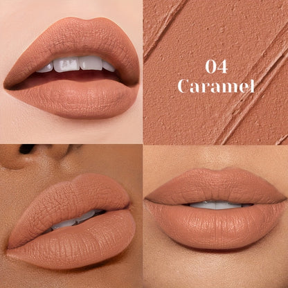 Velvet Liquid Lipstick Matte Lip Gloss — Long-Lasting Waterproof Non-Drying Formula, Highly Pigmented All-Day Wear in Nude Brown Pink Red Purple Gold