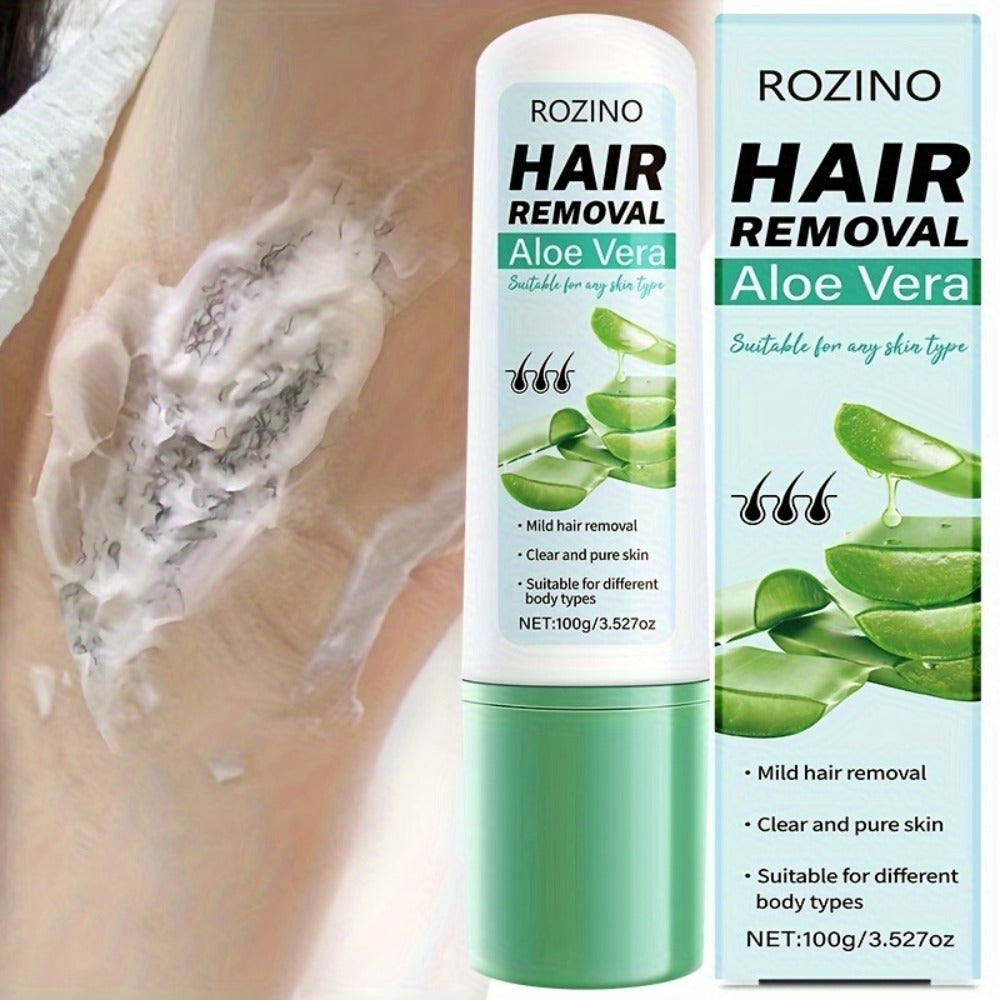 3.53 oz Of Aloe Vera Hair Removal Cream, Gentle And Non-irritating, Removes Hair Thoroughly And Quickly In 5 Minutes. Suitable for Lips, Armpits, Legs, Arms, Private Areas, Chest, And for Both Men And Women All Over The Body