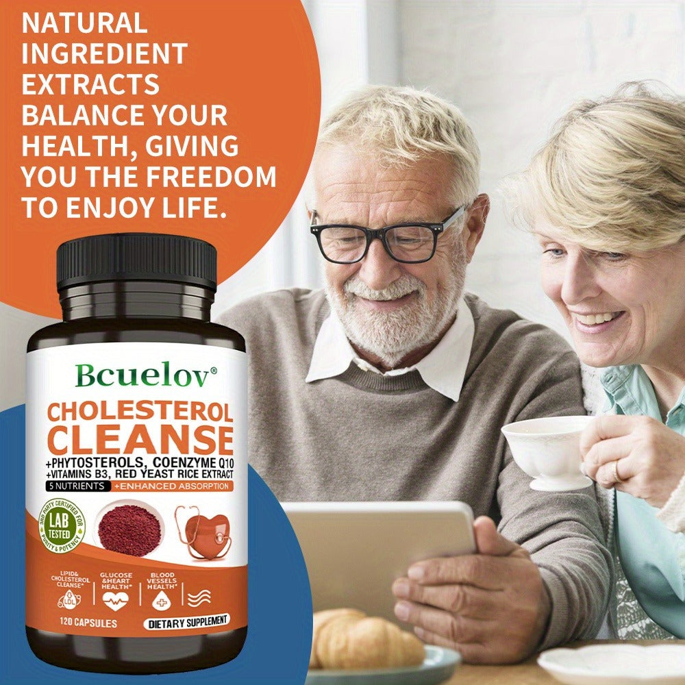 Cholesterol Health Supplement - Contains Phytosterols, Coenzyme Q10, And Red Yeast Rice Extract to Support Heart Health - 120 Capsules
