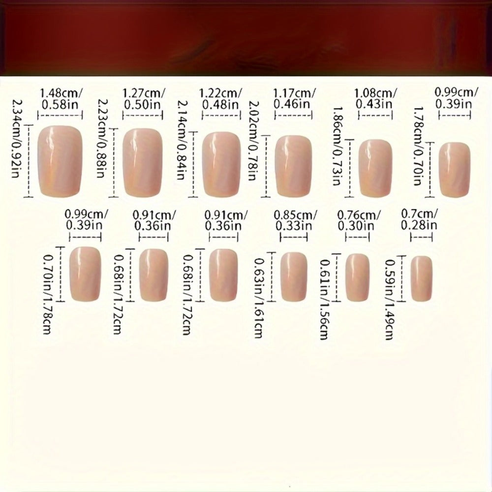 288pcs Mixed Color Square Patch Nails Set, Elegant White French Stripes, Brown, Blue, And Purple Gradient Glitter Design, Reusable Fake Nails for Fashion Manicures, Perfect for Valentine's Day, Easter, Christmas