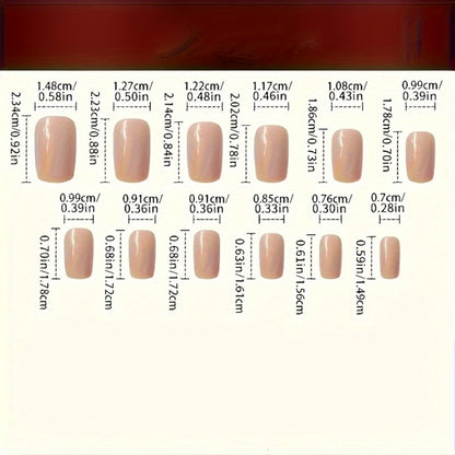 Press On Nails 288pcs Mixed Color Square - White French Stripes Brown Blue Purple Gradient Glitter Heart Leaf Oval Matte Reusable Fake Nails Holiday Manicure Kit Valentine Christmas Easter