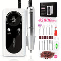 45000RPM Electric Nail Drill Machine with LCD Display Low Noise Rechargeable Manicure Machine for Polishing Gel Nail Polish