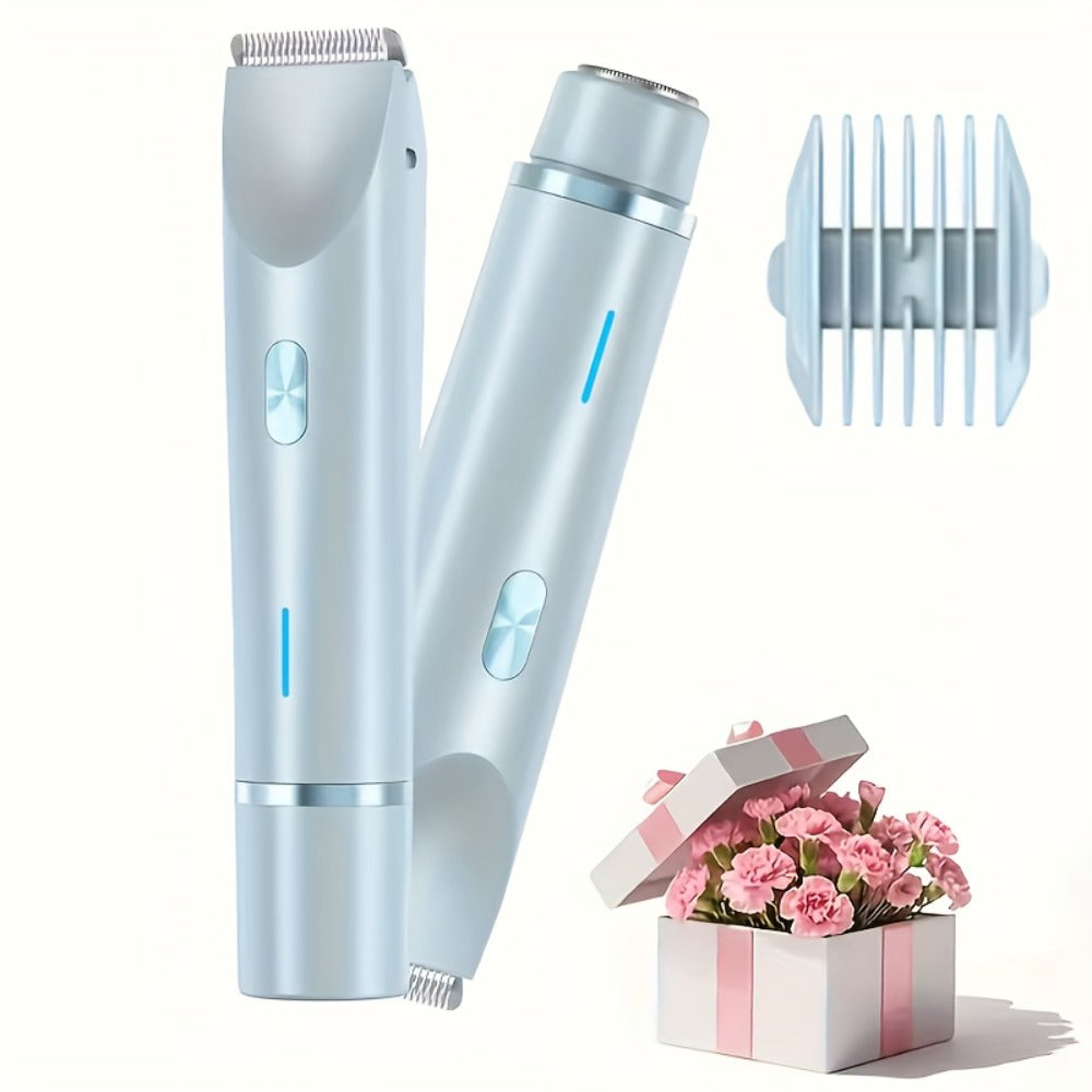 Women's Bikini Electric Razor, 2in 1 Dry/Wet Bikini Razor And Facial Razor, USB Rechargeable, for Bikini, Underarms, Legs, Arms, Face, Portable, Durable, Women's Gift Choice