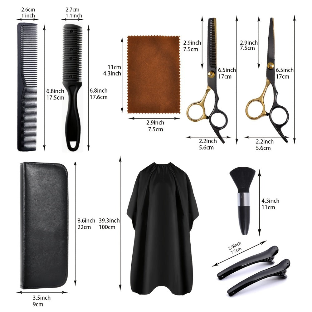 13 PCS Hair Cutting Scissors Kit, Professional Barber Shears Set With Hair Scissors Thinning Shears, Hair Cutting Shears Hair Cut Blending Salon Scissor For Men Women
