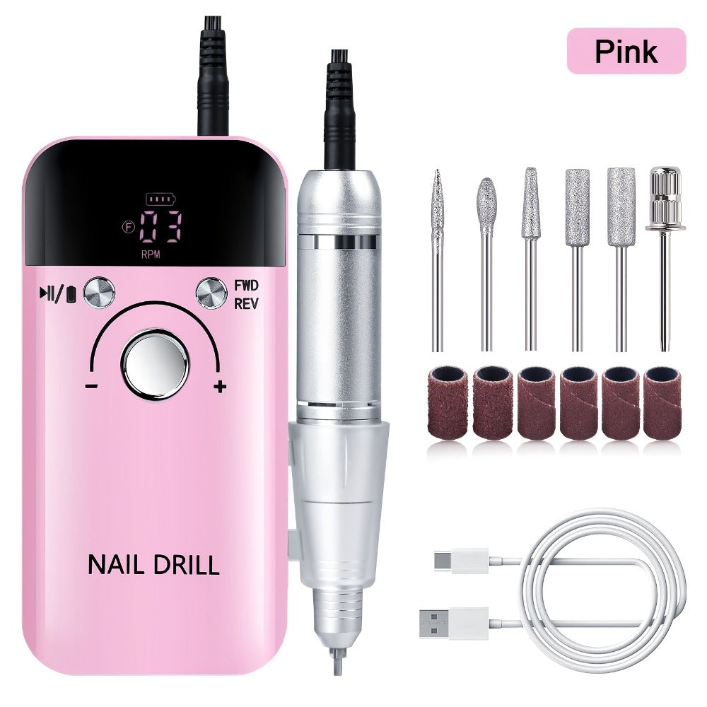 45000RPM Electric Nail Drill Machine with LCD Display Low Noise Rechargeable Nail File for Gel Polish Removal and Nail Polishing