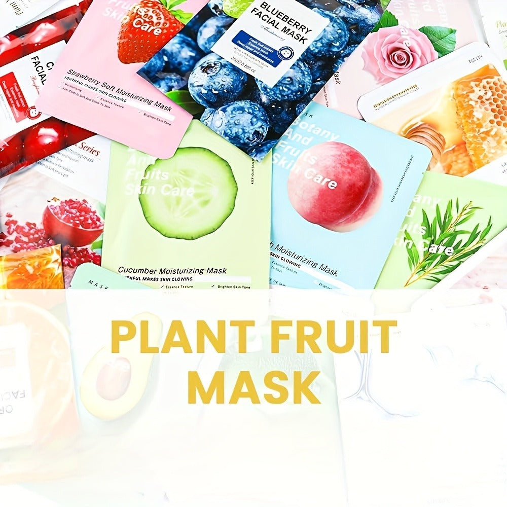 40 Masks Rich In Fruit And Rose Essence, Hydrating And Moisturizing In Winter, Ideal Women's Day And Mother's Day Gifts for Best Friends And Mothers.Christmas Skincare Products