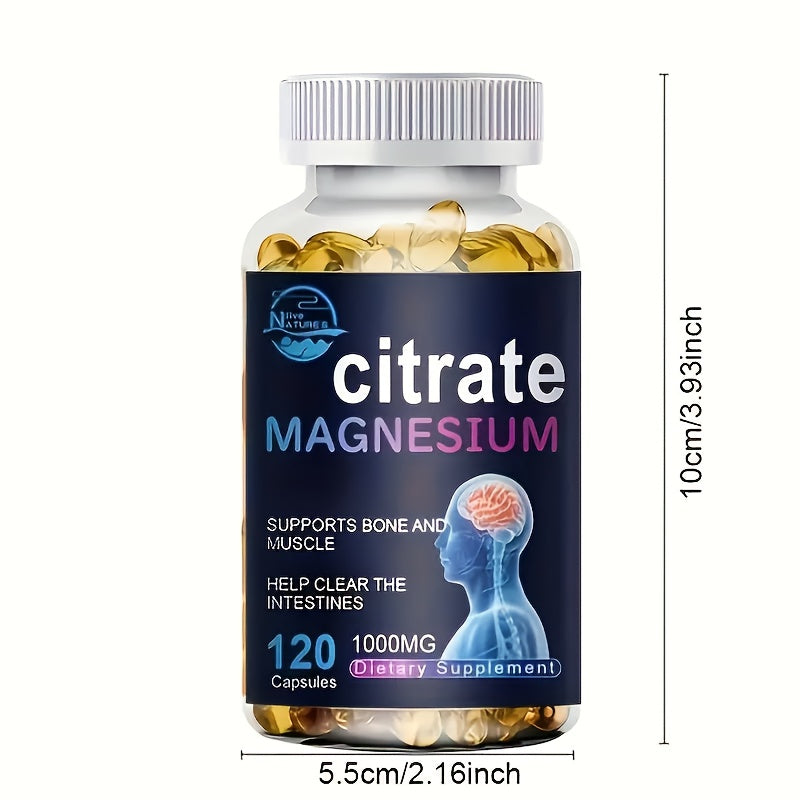 Magnesium Citrate 1000mg - Promotes Healthy Sleep, Relaxation, And Supports Body Function, Maintains Muscle Health, And Keeps You Energized -120 Pills