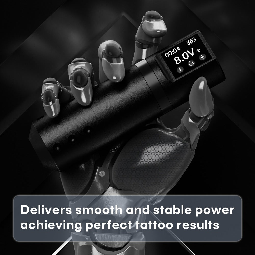 POSEIDON V5 Cordless Tattoo Machine Kit Complete with LCD Screen Display, Wireless Rotary Pen, 1500mAh Battery, 10 Needles & 11 Ink - Full Tattoo Supplies for Beginners & Professional Artists, Portable Tattoo Gun (No Adapter Included)