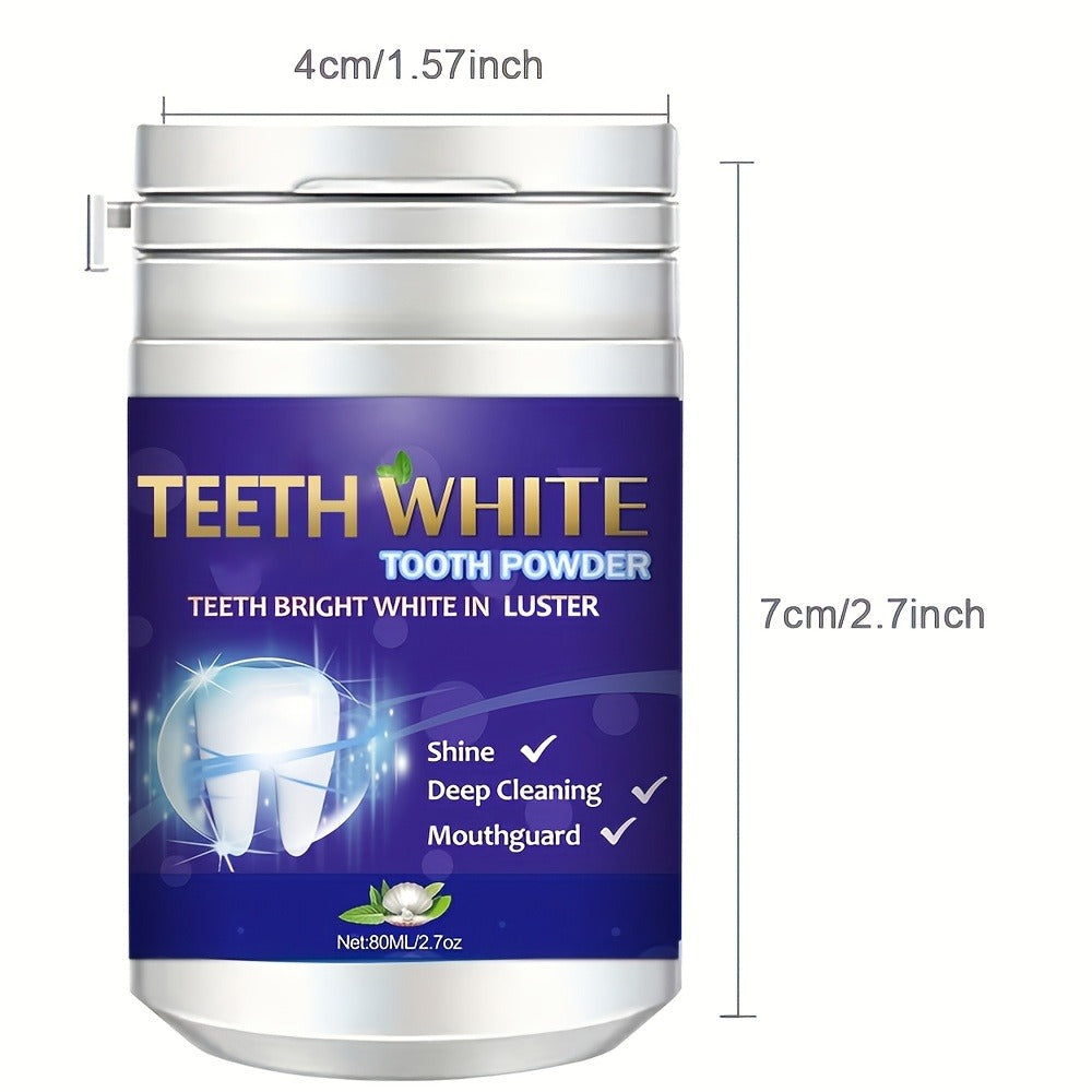 2.71oz Tooth Cleaning Powder Contains Baking Soda, Honeysuckle Extract, Mint Extract It Has a Refreshing Minty Flavor That Freshens Breath, Brushes Teeth to Reduce Bad Breath, Long-lasting Fragrance, Whitens Teeth Fresh Teeth Cleaning Tooth Powder