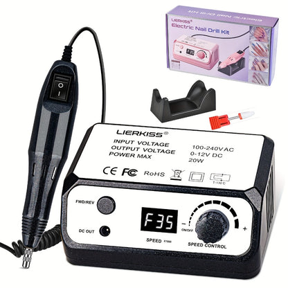 Electric Nail Drill 35000 RPM with 100 Sanding Bands and Drill Bits Kit for Acrylic Gel Nails Manicure Pedicure Salon Home Use Purple Pink Black