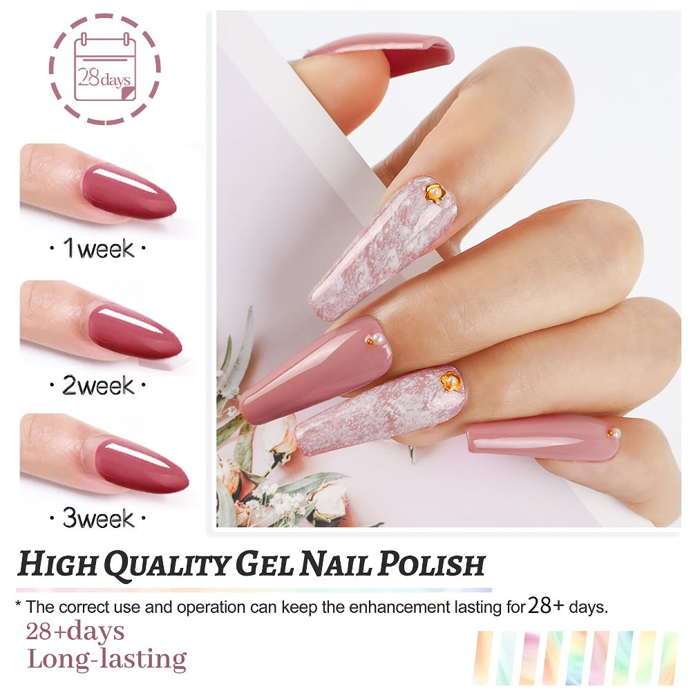 36pcs PC5 Gel Nail Polish Set - 32 Colors Gel Polish Kit Base Coat Glossy Matte And Glitter Top Coat Nail Polish Set Green Blue Red Pink Collection Gifts for Women