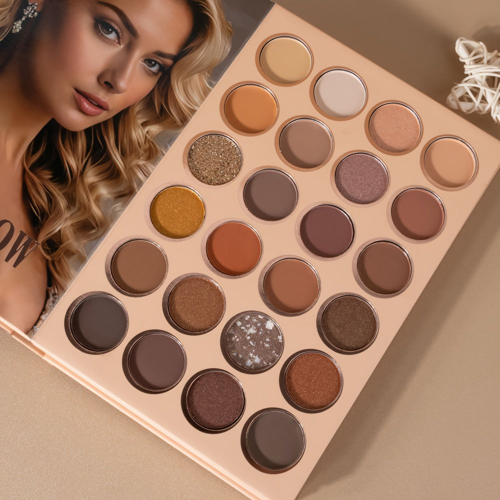 Eyeshadow Palette Blush Highlighter Loose Powder 3-in-1 Compact Makeup Palette, Book-style Folding Design, Holiday Gift Set for Women