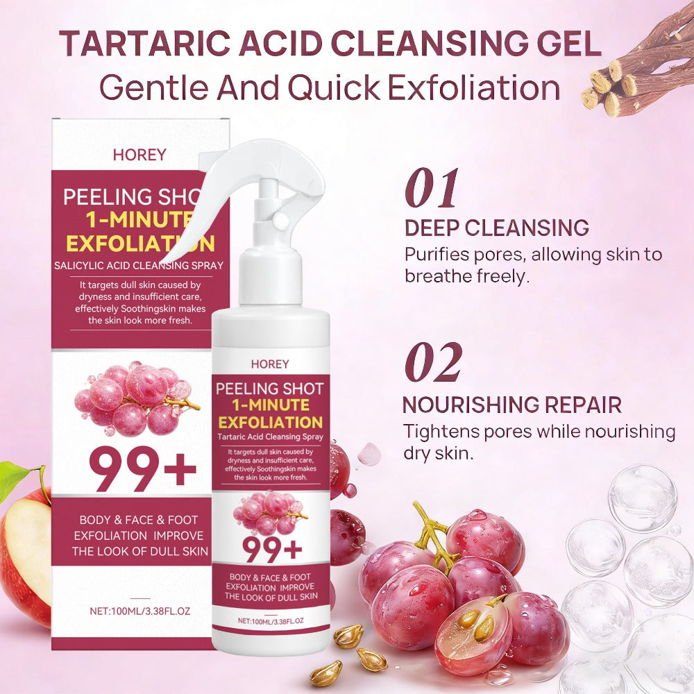 Body And Face Exfoliating Gel - Enriched with Grape And Malic Acid - Deeply Cleanses Skin, Removes Dead Skin Cells from Body And Face, Soothes Skin, Physically Exfoliates Through Gentle Scrubbing, Portable And Easy to Use