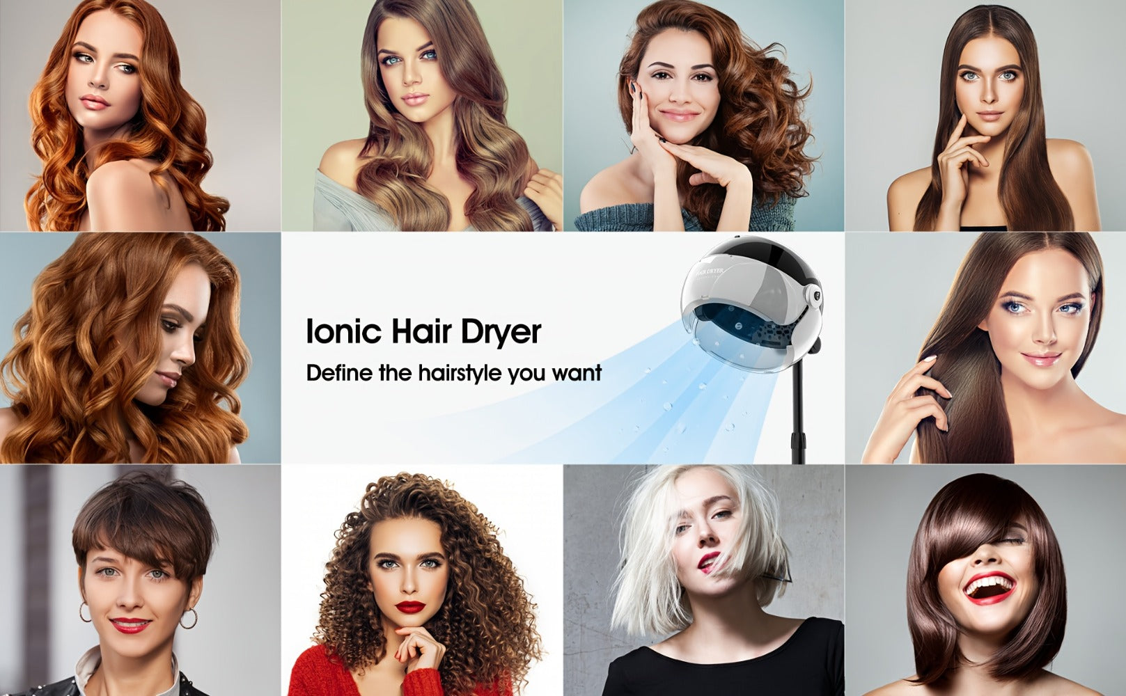 Standing Hair Dryer 1875W Professional Ionic Hooded Hair Dryer