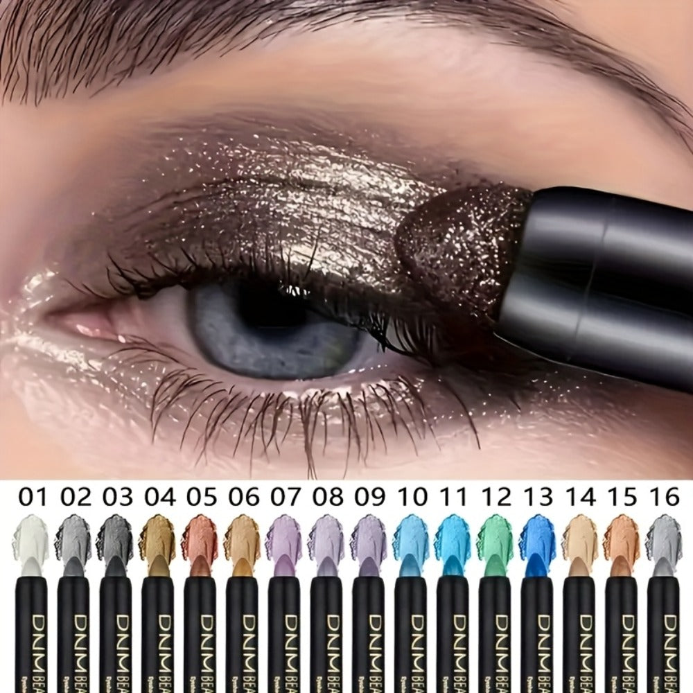 Eyeshadow Sticks & Gel Eyeliner Set 8/16PCS Shimmer Highly Pigmented Waterproof Smudge-Proof Multi-Use Eye Makeup Kit for Festival Party Colorful Looks