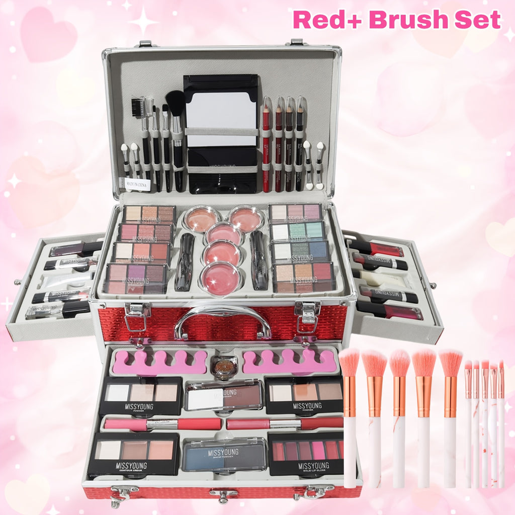 106pcs of Luxury Cosmetics Gift Box, Eyeshadow Palette, Lip Gloss Set Lipstick Concealer Blush Mascara Eyeliner Loose Powder Brush in a Makeup Gift Set, Perfect for Mom, Best Friend, Or Loved One on Birthday