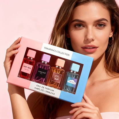 Women's Perfume Gift Set 4pcs EDP Long-Lasting Floral Fragrance Spray for Dating Parties Special Occasions 4 Scents 0.68oz Each Holiday Gift for Her