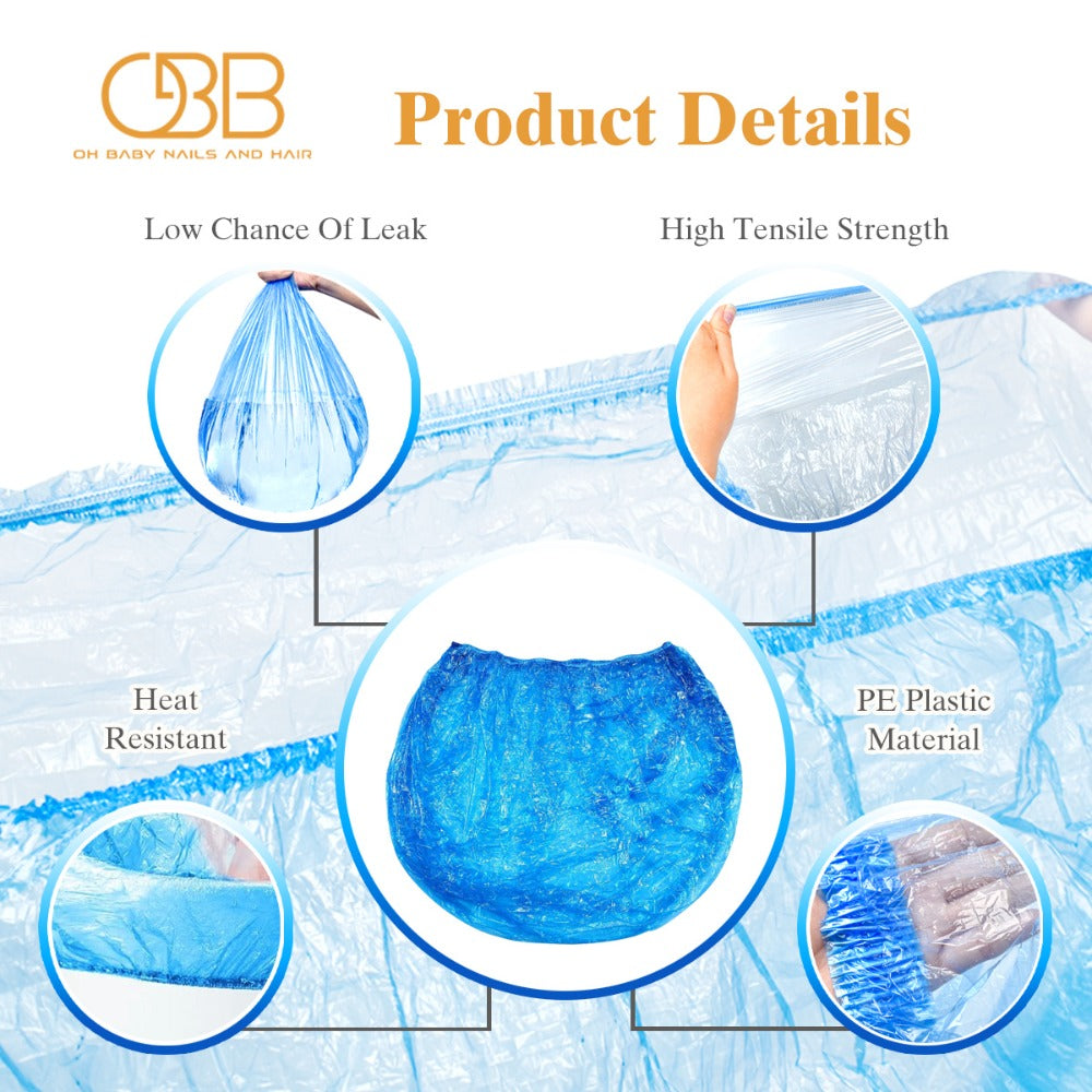 400pcs Blue Disposable Pedicure Spa Liners, Single-Use Plastic Foot Bath Bowl Liners for Nail Salon and Home Spa Use