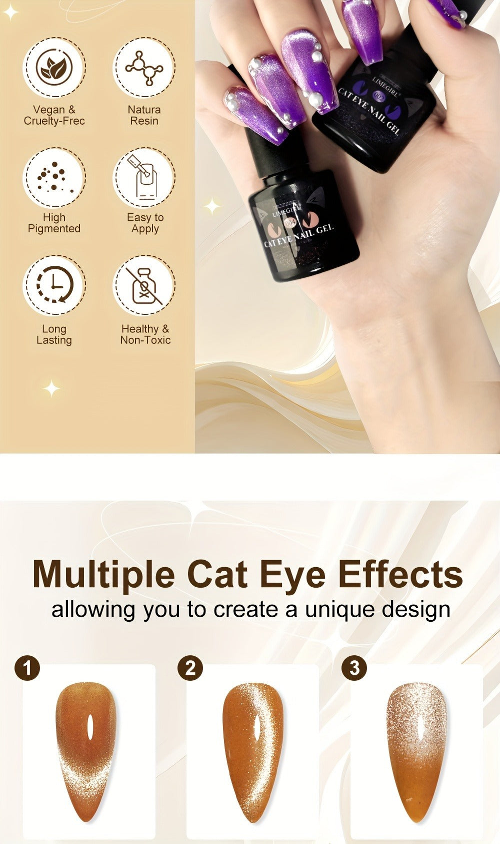0.27oz Eye Cat Magnetic Gel Flash Gel Nail Polish Semi Permanent Gel Nail Art Decoration Magnetic Cat Eye Nail Gel Polishing Holographic Chameleon Nail Art Gel Varnish with Magnetic Sand Rubbing Category Applicable to Nail Salons AndHousehold