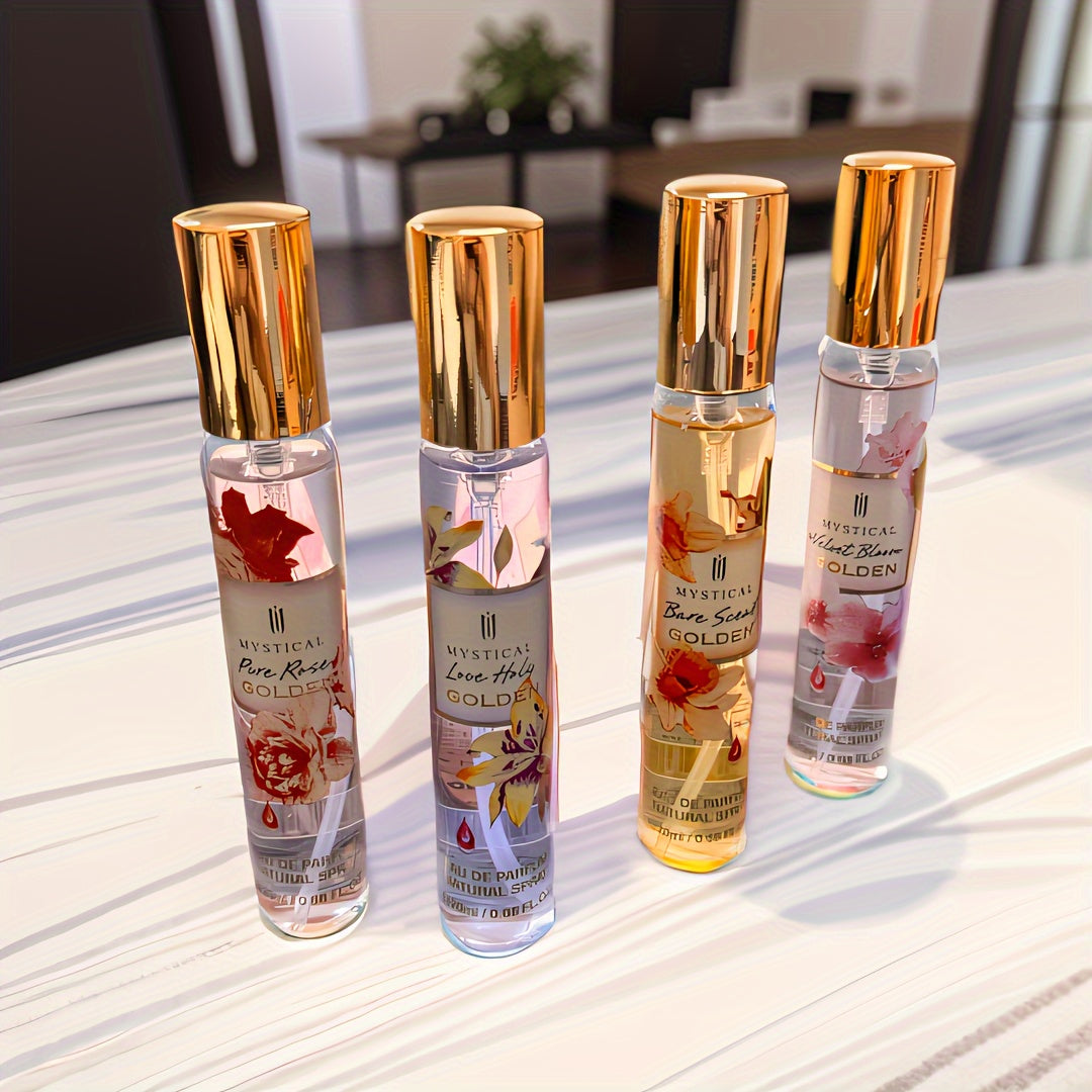 [MYSTICAL Fragrance Gift Set] MYSTICAL Women's Fragrance Gift Set | Floral Light Fragrance, Unisex, Portable Travel Set, Lasting Fragrance, Mother's Day, Valentine's Day, Birthday Gift Recommendation, Perfume for Daily Life, Dating And Gifting, Four Diffe