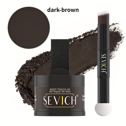 Hairline Powder Root Touch-Up Kit Waterproof Hair Shadow 4g + 4g Refill & Brush - Instant Grey Hair Concealer, Natural Eyebrow Powder for Men & Women, Long-Lasting Travel-Size Natural Finish