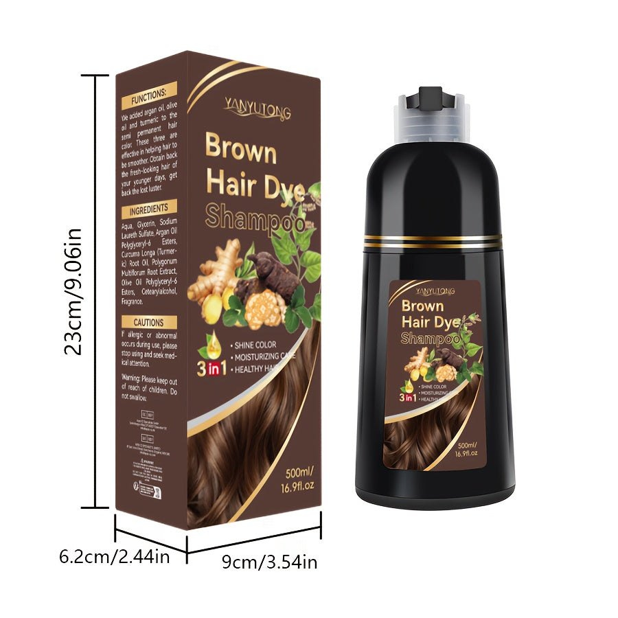 3-In-1 Hair Dye Shampoo for Quick Hair Dyeing with Various Trendy Colors Available in 15 Minutes. The 3-In-1 Herbal Formula Is Ammonia-Free And Has a Long-Lasting Effect for 30 Days