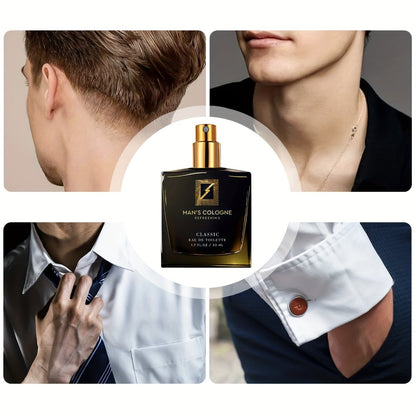 Men's Pheromone Cologne 50ml – Natural Long Lasting Fresh Aromatic Scent, Confidence Boosting Fragrance Spray for Men, Attract & Charm, Ideal for Dating, Daily Wear & Special Occasions