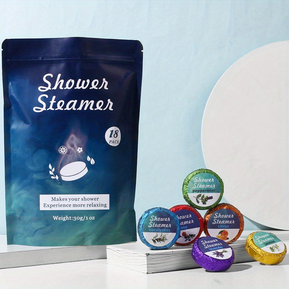 Shower Steamers Gift Set 18 Pcs with Essential Oils - Eucalyptus Rose Jasmine Citrus Peppermint Lavender Aromatherapy Shower Bombs for Home Spa, Stress Relief, Birthday & Christmas Gifts