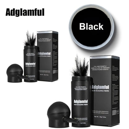 Hair Volumizing Fibers 2-in-1 Kit 30g x 2pcs - Adglamful Instant Volume for Sparse Hair, Fills Part Lines & Hairlines, Men & Women, Black & Dark Brown