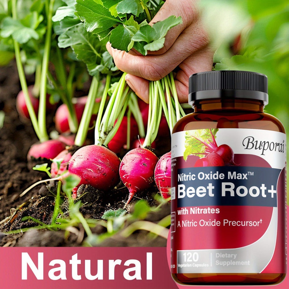Nitric Oxide Beet Root - with Nitrates, Beet Root Powder, Black Pepper, Blood Pressure and Heart Health, Supports Nitric Oxide Production, Antioxidants - 120pcs