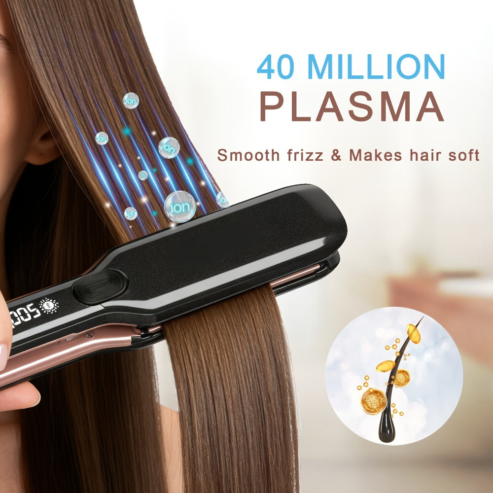 Hair Straightener, 1 Inch Flat Iron Straightener And Curler 2 In 1, Professional Ceramic Ionic Dual Voltage Straightener For Less Frizz, Shinier Smoother Hair