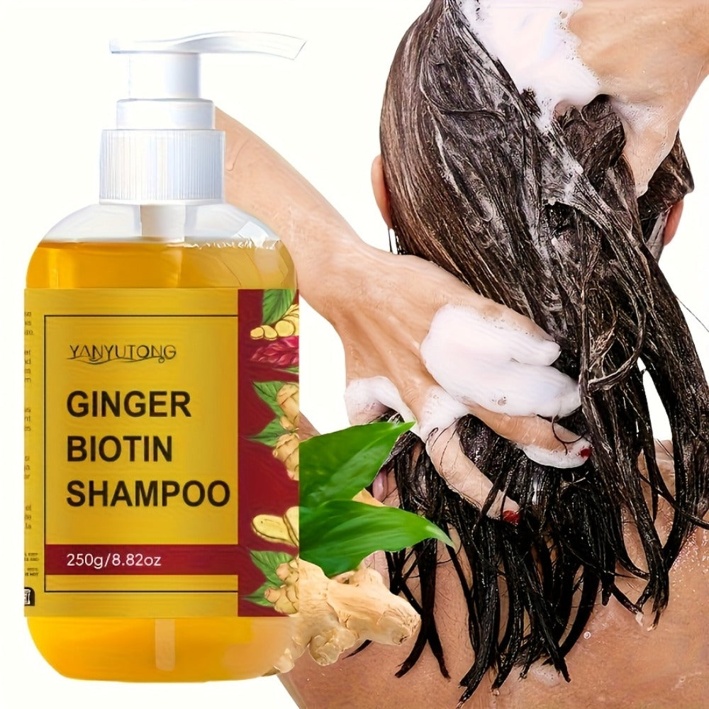 This Is a Dual-Purpose Ginger Biotin Shampoo Enriched with Vitamin B7, Designed for Deep Cleansing, Hydration, And Moisture. It Leaves Hair Soft And Bouncy While Helping to Prevent Breakage And Split Ends