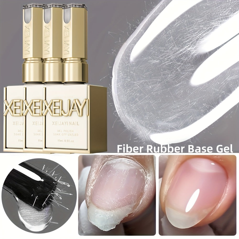 XEIJAYI Photo Frame Bottle Fiber Glue [3 Bottles] --- Fiber Glue Glue Nail Extension Broken Nail Reinforcement Thickening Strong And Tough Nail Function Glue Nail Art Lovers Recommended