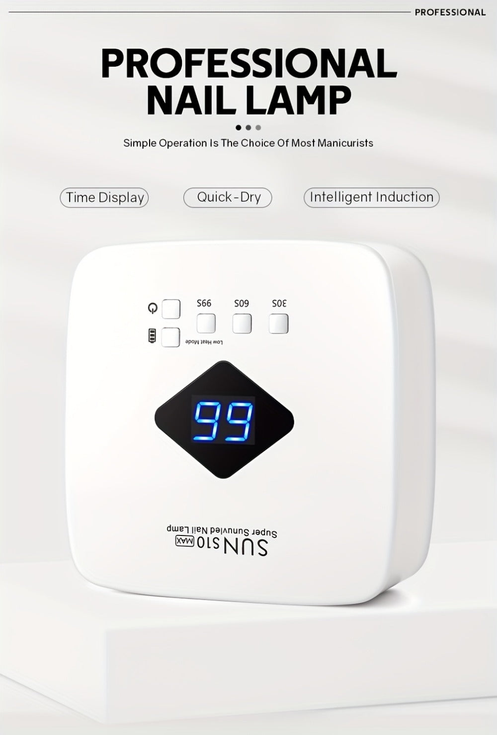 Rechargeable Professional Nail Dryer with 30 Beads, Featuring a Design And Three Timer Settings for Both for Home And Salon Applications