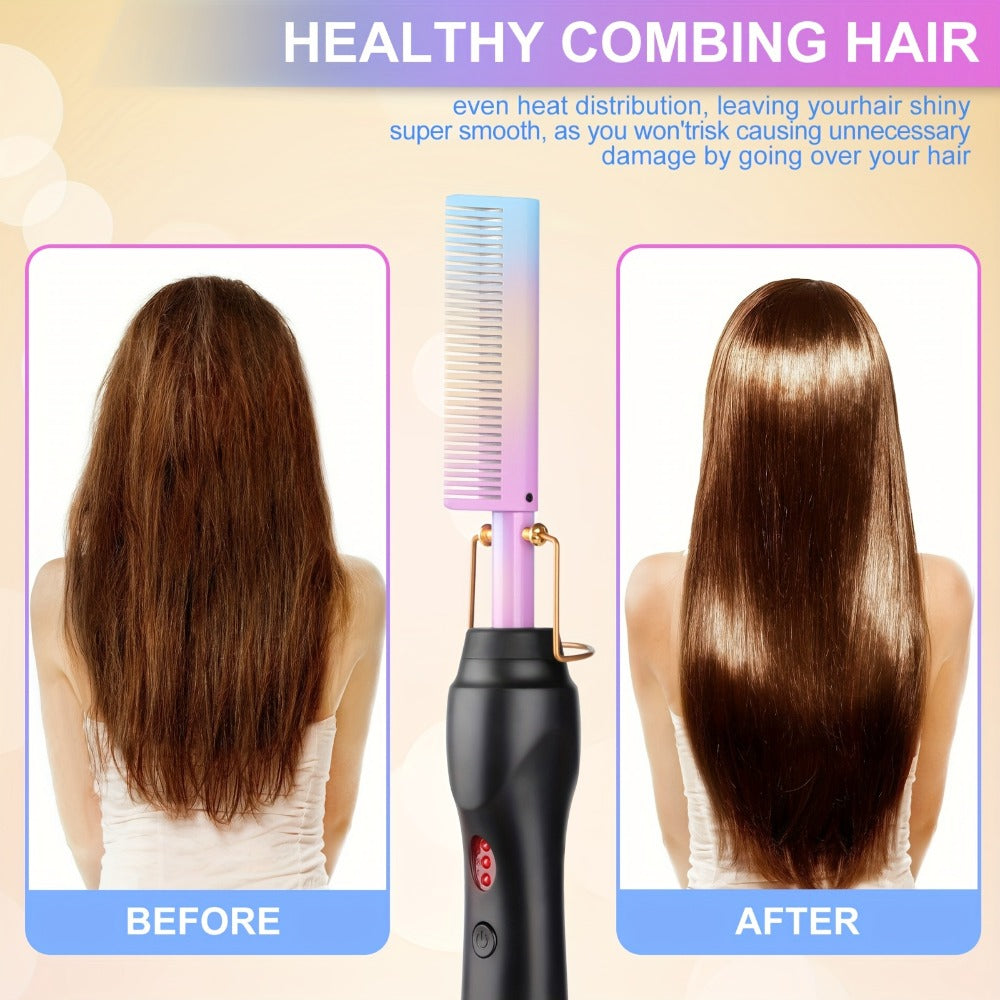 Electric Hot Comb for Hair, Curling, And Styling, Suitable for Natural Black Hair And Wigs. Ideal for Holiday Gifts And Travel Hair Tools