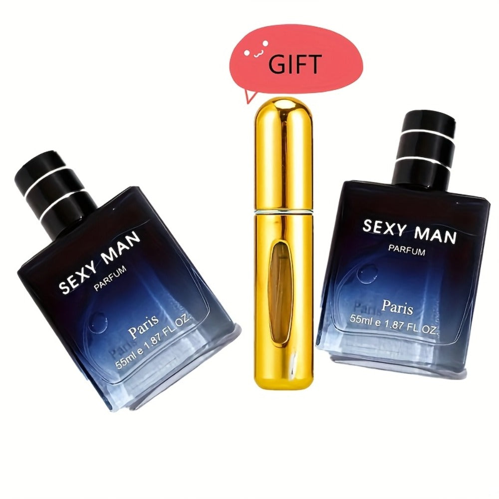 Men's Cologne Spray Long Lasting Woody Oriental Fragrance Warm Oud Sandalwood Scent for Dating Daily Wear Gift for Him Set of 2 (7054A / 7054B)