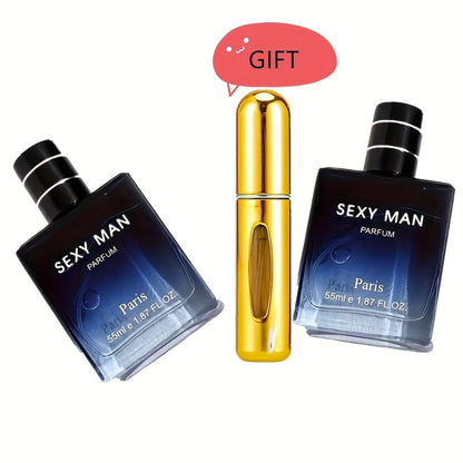 Men's Cologne Spray Long Lasting Woody Oriental Fragrance Warm Oud Sandalwood Scent for Dating Daily Wear Gift for Him Set of 2 (7054A / 7054B)