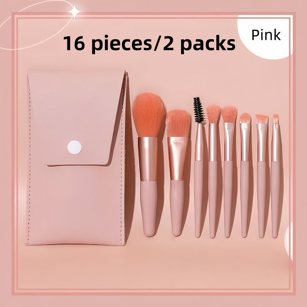 16pcs Makeup Brush Set, Including Blush Brush, Angled Eyebrow Brush, Powder Brush, Eyeshadow Brush, Nose Contour Brush, Lip Brush| Portable Makeup Tools Suitable For Women, Fragrance-free Beauty Tools For The Face For Beginners And Makeup Lovers