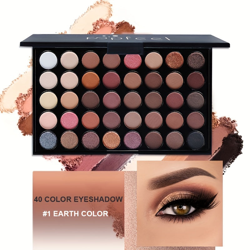 A Gift Set Featuring 40 Shades of Eye Shadow, Including a Black Eye Shadow, Brush, Eyeliner, And Eyebrow Pencil, Ideal for Beginners. This Is The Perfect Beauty Kit for Valentine'S Day