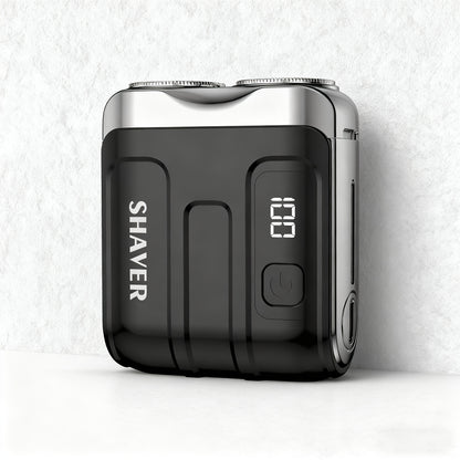 Electric Rotary Shaver for Men Portable Mini USB Rechargeable Dual Head Motor Pocket Size One-Button Operation Long Battery Life Travel Home Cordless Electric Razor Gift for Men