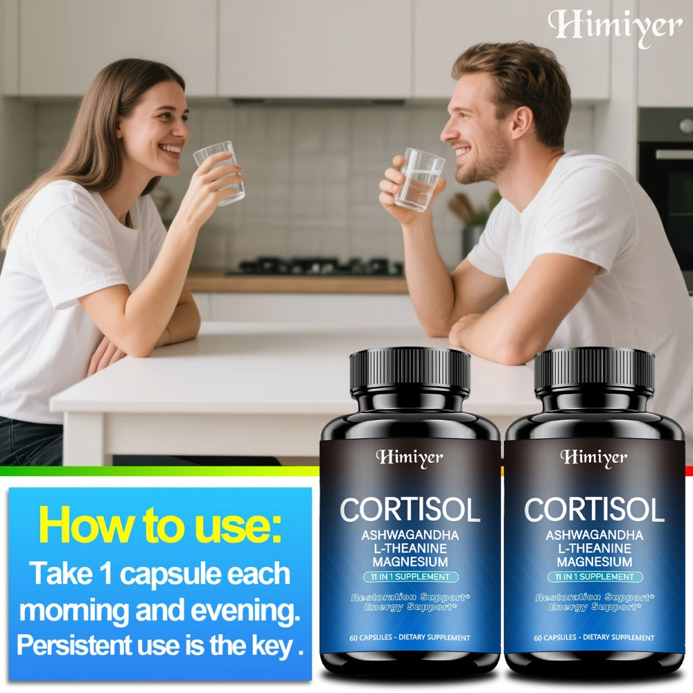 (1/3 Packs) Stress Management Capsules - All-round Relaxation And Balance Supplement Capsules - Balance Cortisol And, Peaceful Sleep And Emotional Improvement, Containing Rhodioda, Ashwagandhal, Theanine And Magnesium.