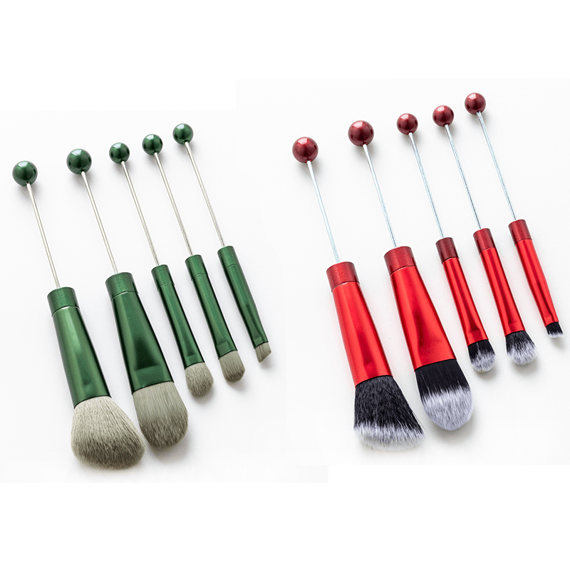 Beadable Makeup Brushes Set 10Pcs DIY Colorful Polyester Bristles ABS Handle Eye Shadow Concealer Cosmetic Brushes Holiday Gift for Women Girls Multiple Color Options