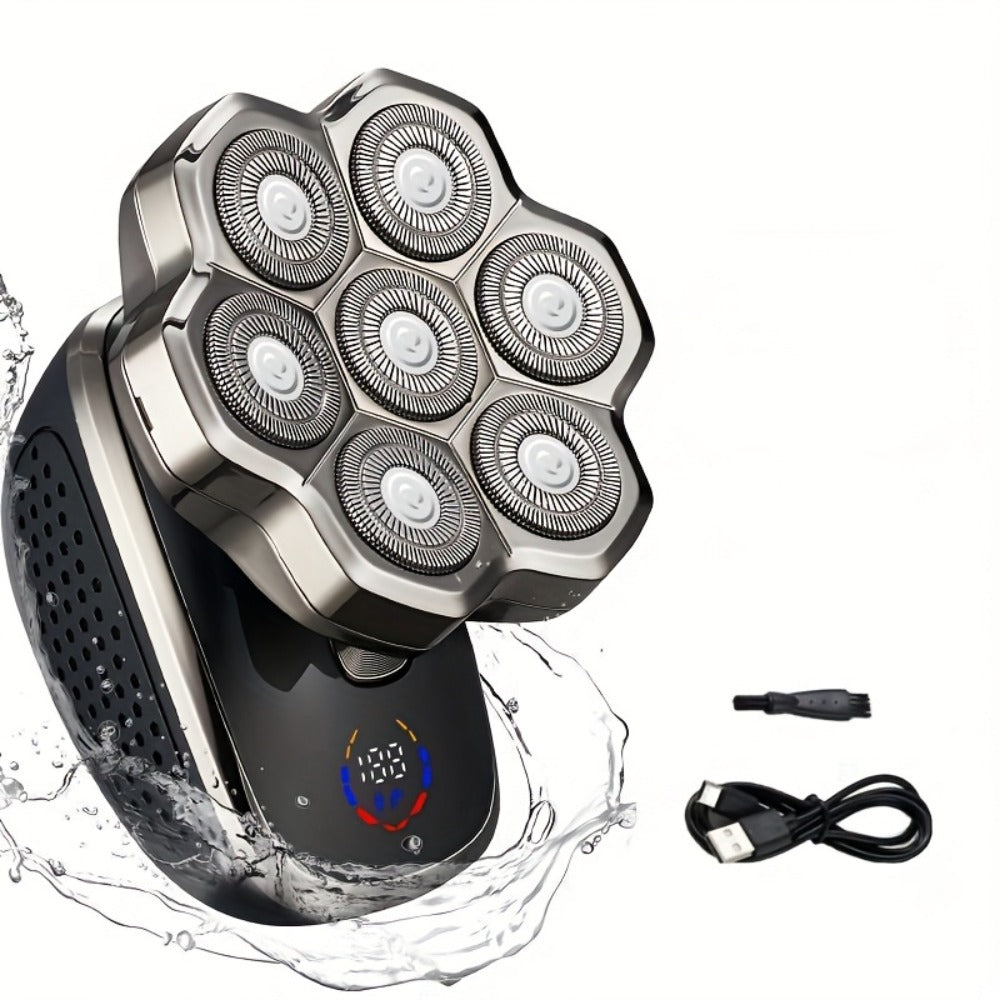 [Upgraded Version] 7D/9D Men's Electric Shaver, Bald Barber, Intelligent LED Screen Display, Full Body Wash Wet And Dry Double Shaving, USB-C Fast Charging, Rotary Floating Shaving, Bald God, The Ideal Gift for Boyfriends And Fathers![