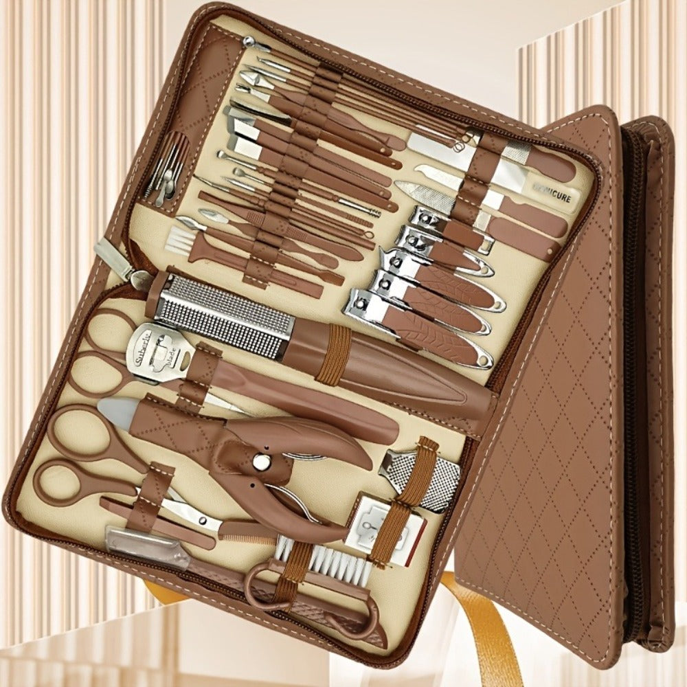 42pcs Professional Nail Pedicure Kit - Stainless Steel Nail Scissors, Horny Pliers, Portable Travel Box Beauty Tools, Nail Art Technical Supplies, Beauty Tools, Basic Nail Art Kit
